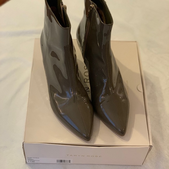 Taryn Rose Fig (Sage Green) Patent Leather Booties, Size 11! - Picture 8 of 8